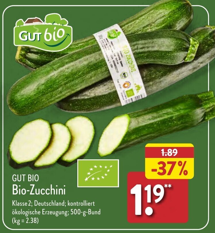 GUT BIO BioZucchini 500 g Bund Angebot bei Aldi Nord