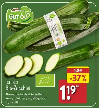 Aldi Nord GUT BIO Bio-Zucchini 500 g Bund Angebot