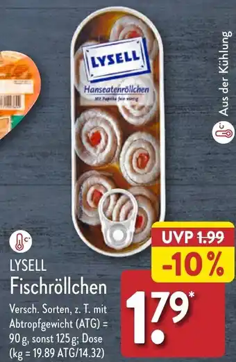 Aldi Nord LYSELL Fischröllchen Angebot