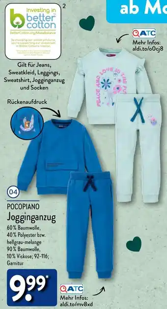 Aldi Nord POCOPIANO Jogginganzug Angebot