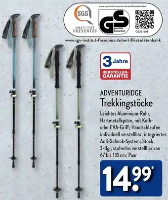 Aldi Nord ADVENTURIDGE Trekkingstöcke Angebot