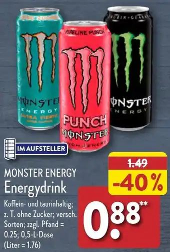 Aldi Nord MONSTER ENERGY Energydrink 0,5 L Dose Angebot