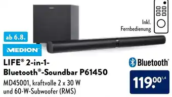 Aldi Nord MEDION LIFE® 2-in-1- LIFE® 2-in-1- Bluetooth®-Soundbar P61450 Angebot