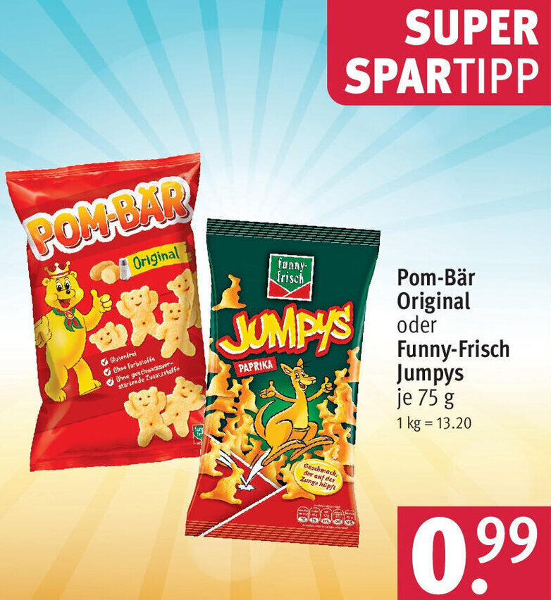 PomBär Original oder FunnyFrisch Jumpys 75 g Angebot bei Rossmann