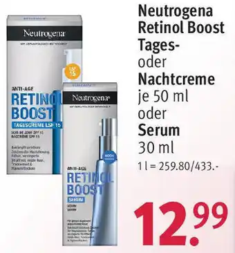 Rossmann Neutrogena Retinol Boost Tages-oder Nachtcreme 50 ml oder Serum 30 ml Angebot