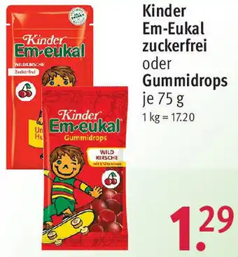 Rossmann Kinder Em-Eukal zuckerfrei oder Gummidrops 75 g Angebot