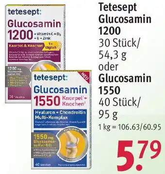 Rossmann Tetesept Glucosamin 1200 30 Stück/ 54,3 g oder Glucosamin 1550 40 Stück/95 g Angebot