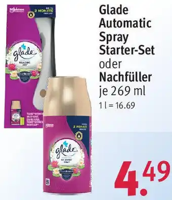 Rossmann Glade Automatic Spray Starter-Set oder Nachfüller 269 ml Angebot