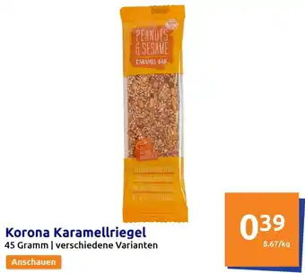 Action Korona Karamellriegel 45 Gramm Angebot