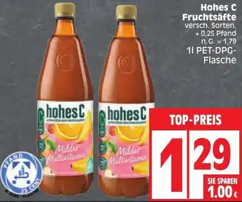 Edeka Hohes C Fruchtsäfte 1 L PET-DPG Flasche Angebot