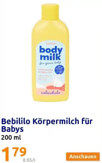 Action Bebililo Körpermilch für Babys 200 ml Angebot