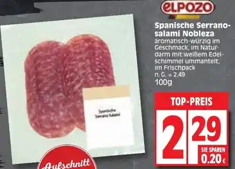 Edeka Elpozo Spanische Serrano-salami Nobleza 100 g Angebot