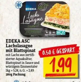 NP Discount EDEKA ASC Lachslasagne 380g Packung Angebot