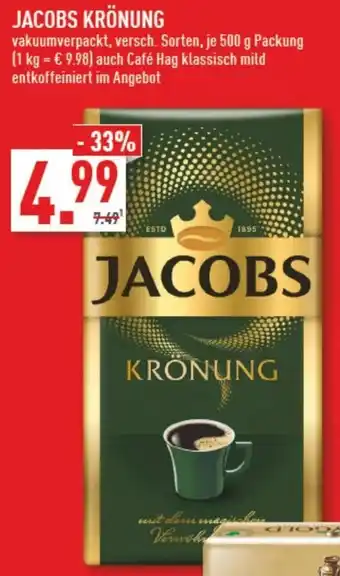 Marktkauf JACOBS KRÖNUNG 500 g Packung Angebot