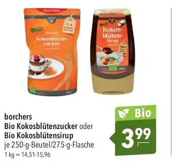 CITTI Markt borchers Bio Kokosblütenzucker oder Bio Kokosblütensirup je 250-g-Beutel 275-g-Flasche Angebot