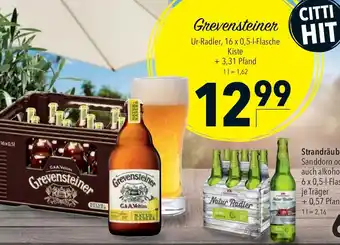 CITTI Markt Grevensteiner Ur-Radler, 16 x 0,5-1-Flasche Angebot