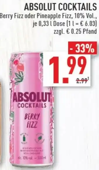 Marktkauf ABSOLUT COCKTAILS 0,33 L Dose Angebot