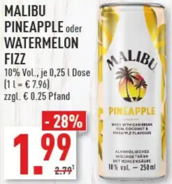 Marktkauf MALIBU PINEAPPLE oder WATERMELON FIZZ 0,25 L Dose Angebot