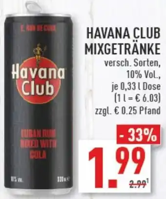 Marktkauf HAVANA CLUB MIXGETRÄNKE 0,33 L Dose Angebot