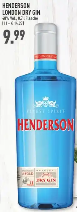 Marktkauf HENDERSON LONDON DRY GIN 0,7 L Flasche Angebot