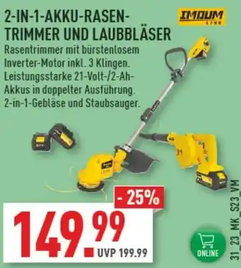 Marktkauf IMDUM 2-IN-1-AKKU-RASEN-TRIMMER UND LAUBBLÄSER Angebot