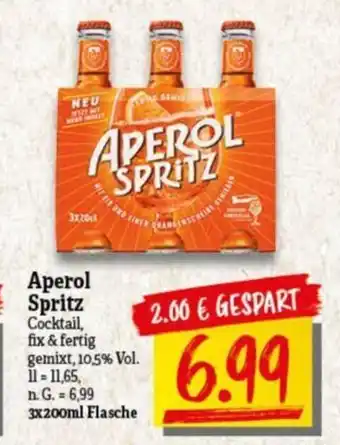 NP Discount Aperol Spritz Cocktail, fix & fertig gemixt, 10,5% Vol. 3*200ml Angebot