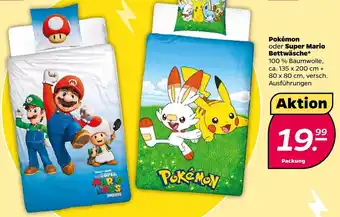 NETTO Pokémon oder Super Mario Bettwäsche Angebot