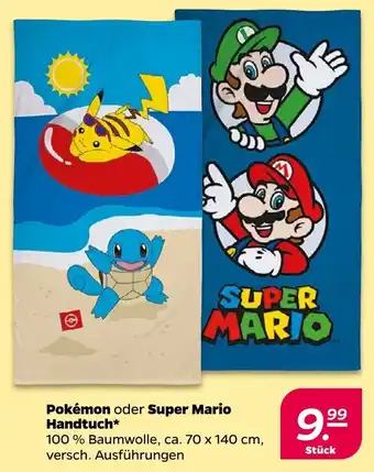 NETTO Pokémon oder Super Mario Handtuch Angebot