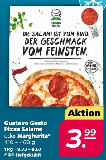 NETTO Gustavo Gusto Pizza Salame oder Margherita* 410 - 460 g Angebot