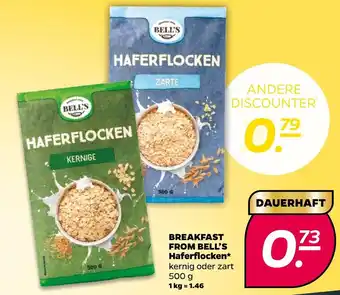 NETTO BREAKFAST FROM BELL'S Haferflocken 500 g Angebot