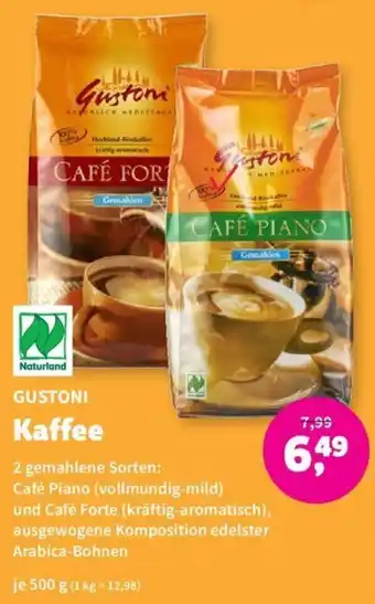 Denns BioMarkt GUSTONI Kaffee 500 g Angebot