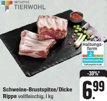 E-Center Schweine-Brustspitze/Dicke Rippe 1 kg Angebot