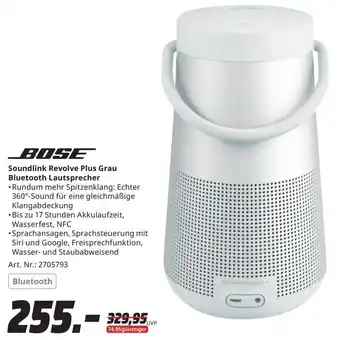 MediaMarkt BOSE Soundlink Revolve Plus Grau Bluetooth Lautsprecher Angebot