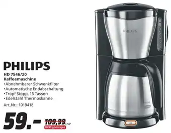 MediaMarkt PHILIPS HD 7546/20 Kaffeemaschine Angebot