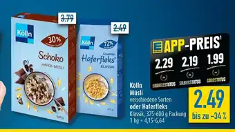 diska Kölln Müsli verschiedene Sorten oder Haferfleks 375-600g Angebot