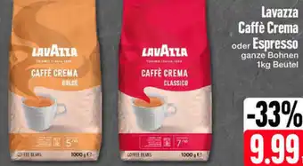 Edeka Lavazza Caffè Crema oder Espresso 1 kg Beutel Angebot