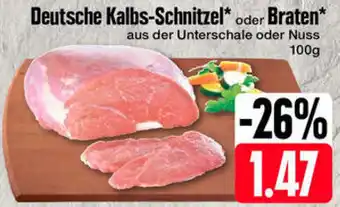 Edeka Deutsche Kalbs-Schnitzel* oder Braten 100 g Angebot