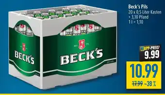 diska Beck's Pils 20 x 0,5 Liter Angebot