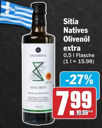 Hit Sitia Natives Olivenöl extra 0,5 L Flasche Angebot