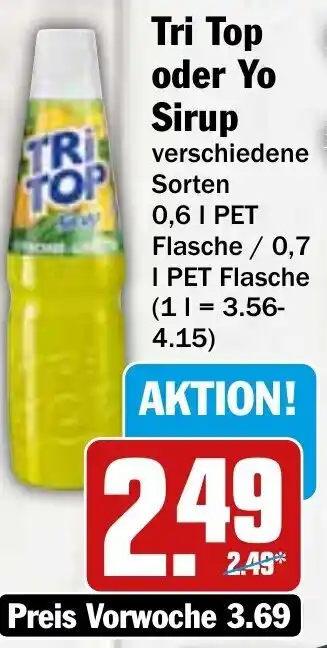 Hit Tri Top oder Yo Sirup 0,6 L/0,7 L Angebot