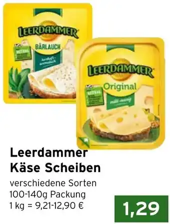 CAP Markt Leerdammer Käse Scheiben 100-140g Packung Angebot