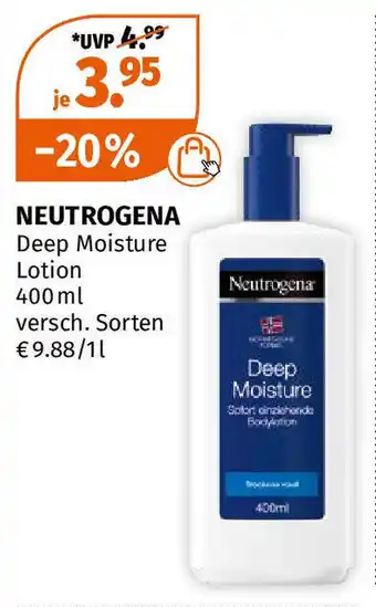 Müller NEUTROGENA Deep Moisture Lotion 400 ml Angebot