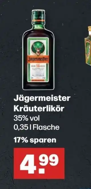 Handelshof Jägermeister Kräuterlikör 0,351 Flasche Angebot