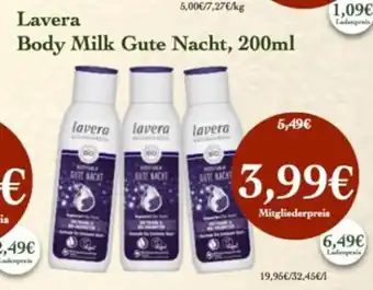 LPG Biomarkt Lavera Body Milk Gute Nacht, 200ml Angebot