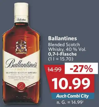 Combi Ballantines Blended Scotch Whisky 0,7 L Flasche Angebot