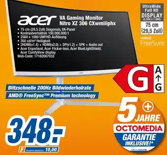 expert Octomedia acer VA Gaming Monitor Nitro XZ 306 CXwmiiiphx Angebot