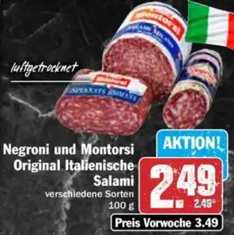 Hit Negroni und Montorsi Original Italienische Salami 100 g Angebot