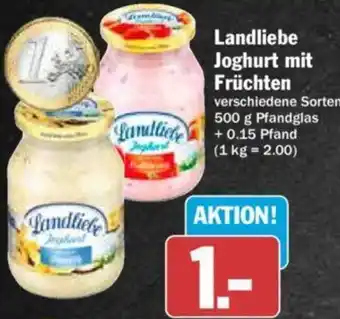 Hit Landliebe Joghurt mit Früchten  500 g Angebot