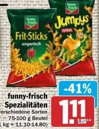 Hit funny-frisch Spezialitäten 75-100 g Beutel Angebot