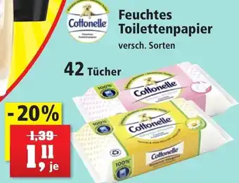 Thomas Philipps Cottonelle Feuchtes Toilettenpapier 42 Tücher Angebot